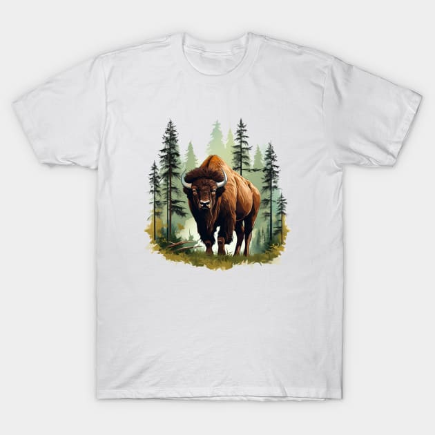 American Bison T-Shirt by zooleisurelife